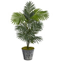 5’ Kentia Artificial Palm Tree in Decorative Tin Bucket