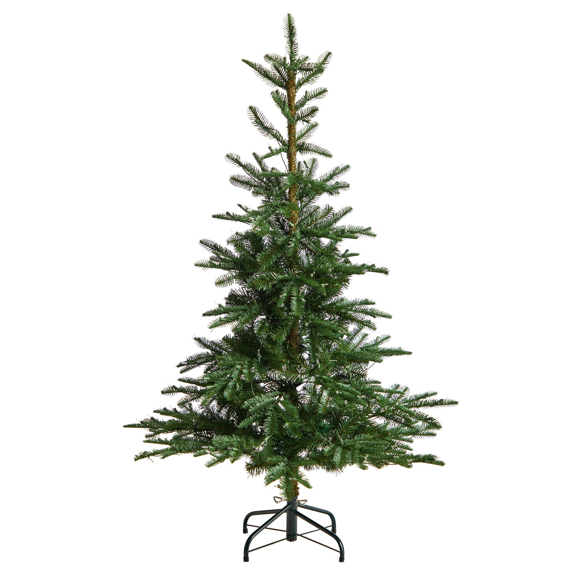 5’ Layered Washington Spruce Christmas Tree with 200 Clear Lights and 385 Bendable Branches