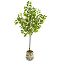 5’ Lemon Artificial Tree in Floral Planter