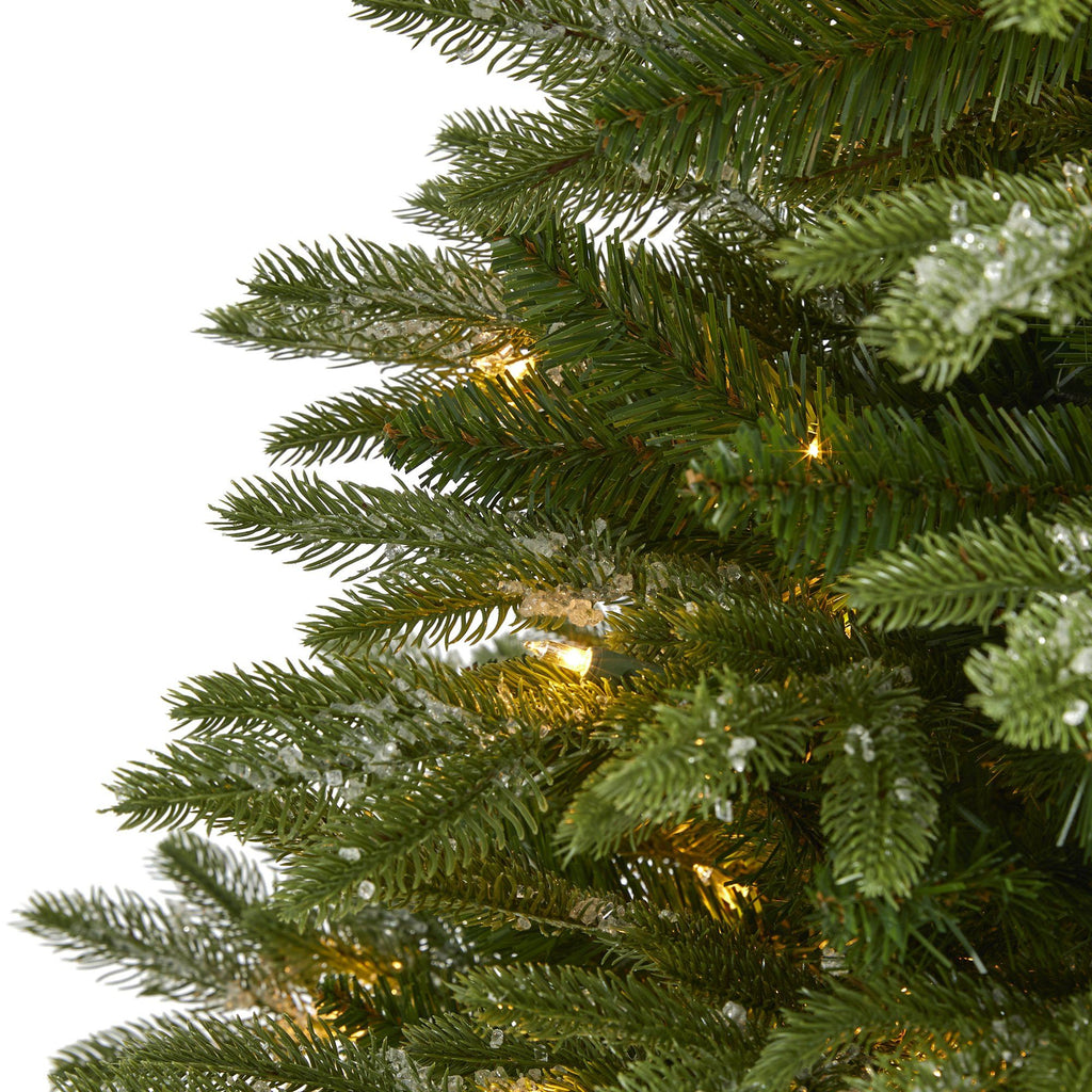 5’ Snowed Grand Teton Artificial Christmas Tree with 150 Clear Lights and 462 Bendable Branches