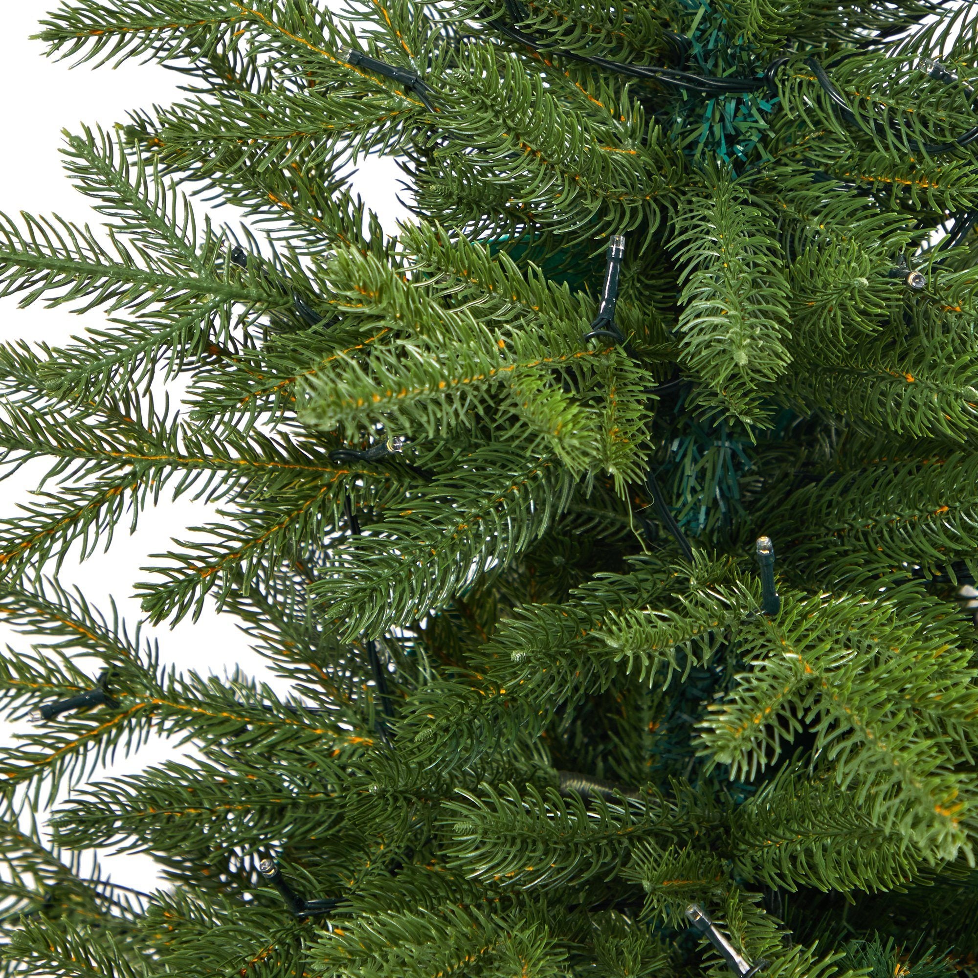 5’ Swedish Fir Artificial Christmas Tree with 160 Warm White LED Lights and 403 Bendable Branches in Tower Planter