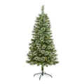 5’ Wisconsin Slim Snow Tip Pine Artificial Christmas Tree with 150 Clear LED Lights