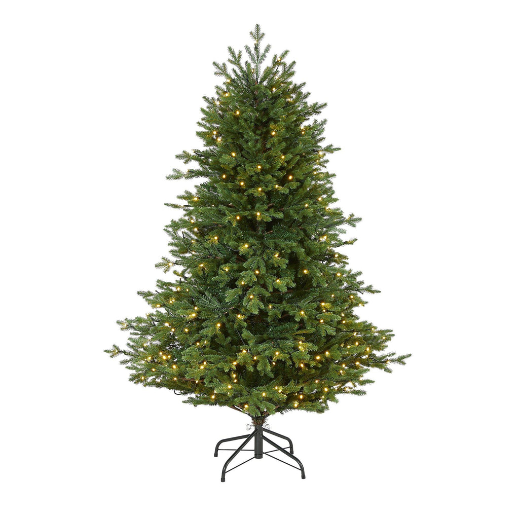 5’ Wyoming Spruce Artificial Christmas Tree with 300 Clear LED Lights and 773 Bendable Branches