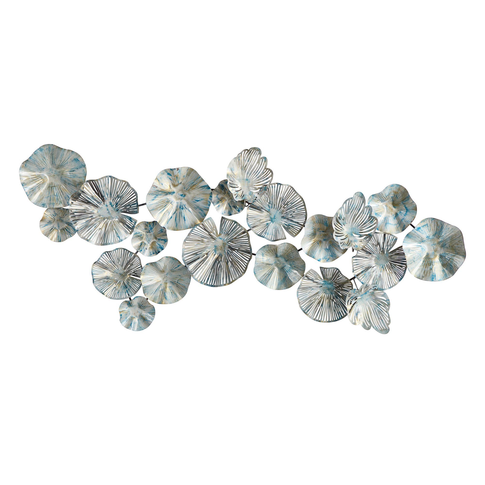 5’ x 2’ Coastal Floral Metal Montage Wall Art Decor