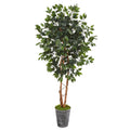 5.5’ Ficus Artificial Tree in Decorative Tin Planter