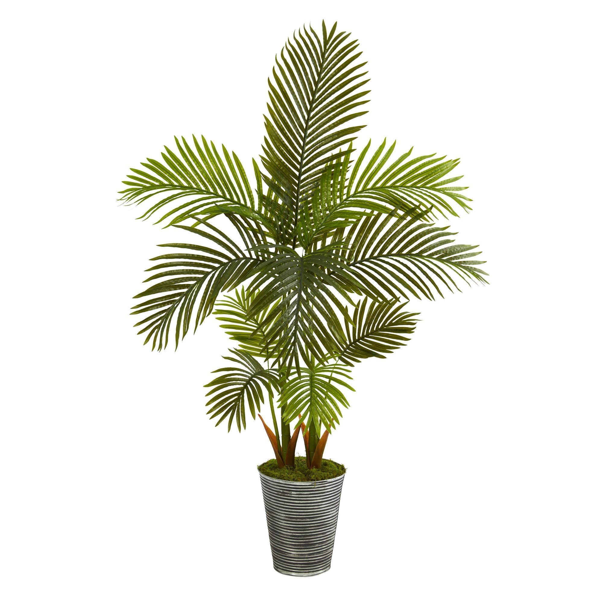 57” Areca Palm Artificial Tree in Decorative Tin Planter