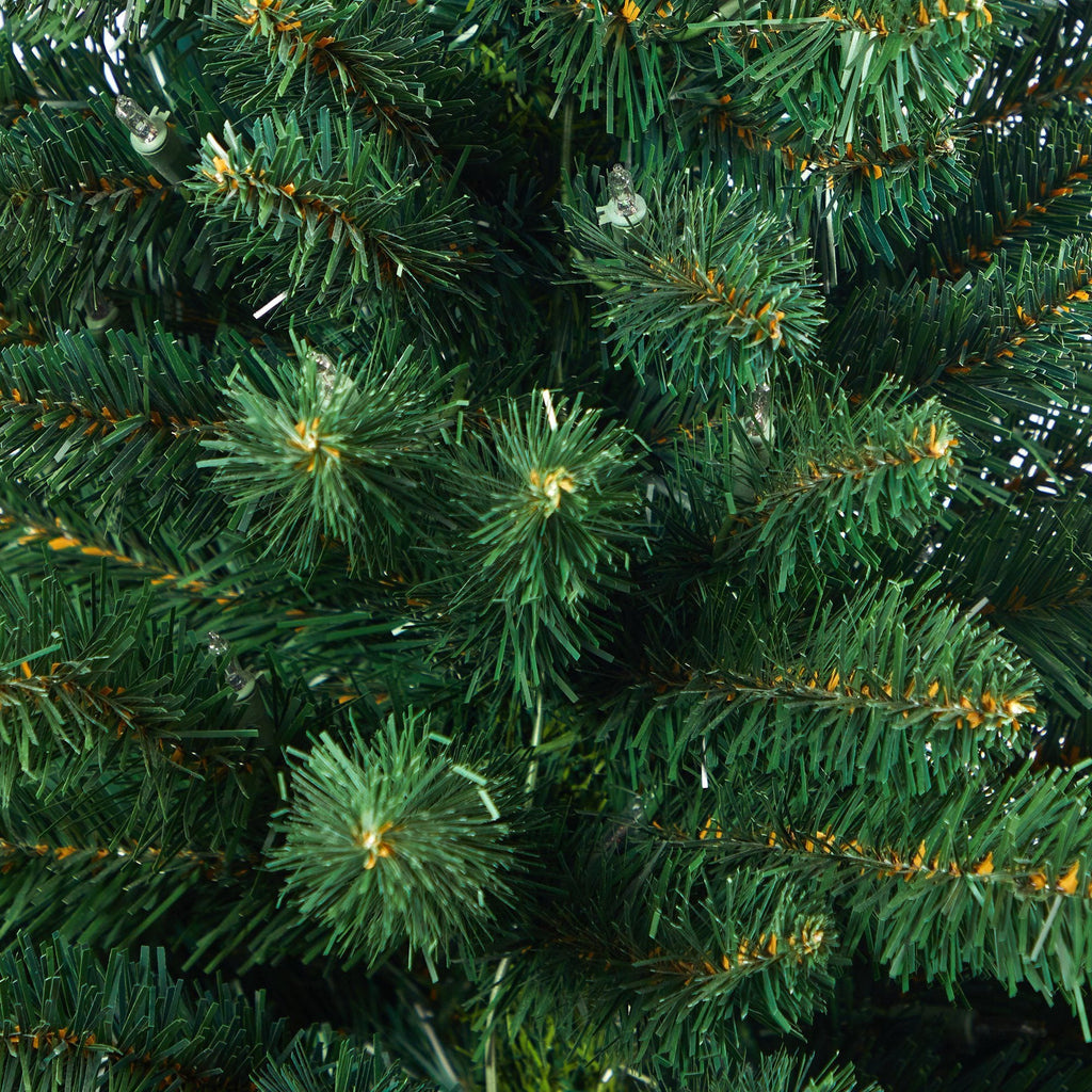 57” Northern Rocky Spruce Artificial Christmas Tree with 100 Clear Lights and 322 Bendable Branches in White Planter with Stand