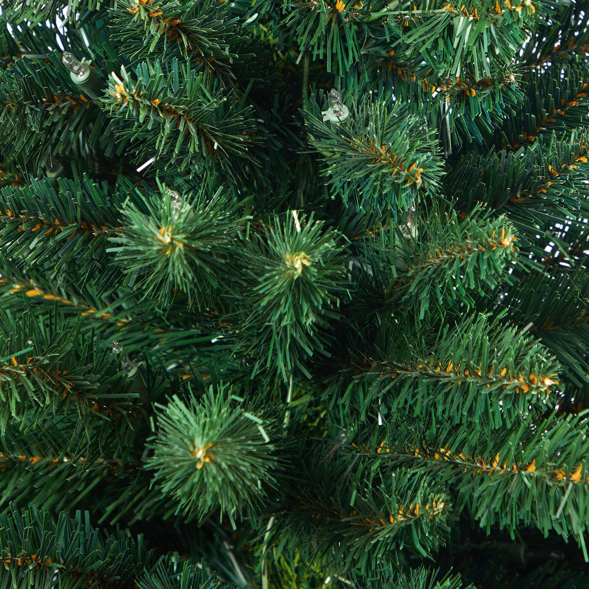 57” Northern Rocky Spruce Artificial Christmas Tree with 100 Clear Lights and 322 Bendable Branches in White Planter with Stand