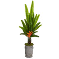 59” Traveler's Palm Artificial Tree in Vintage Metal Planter