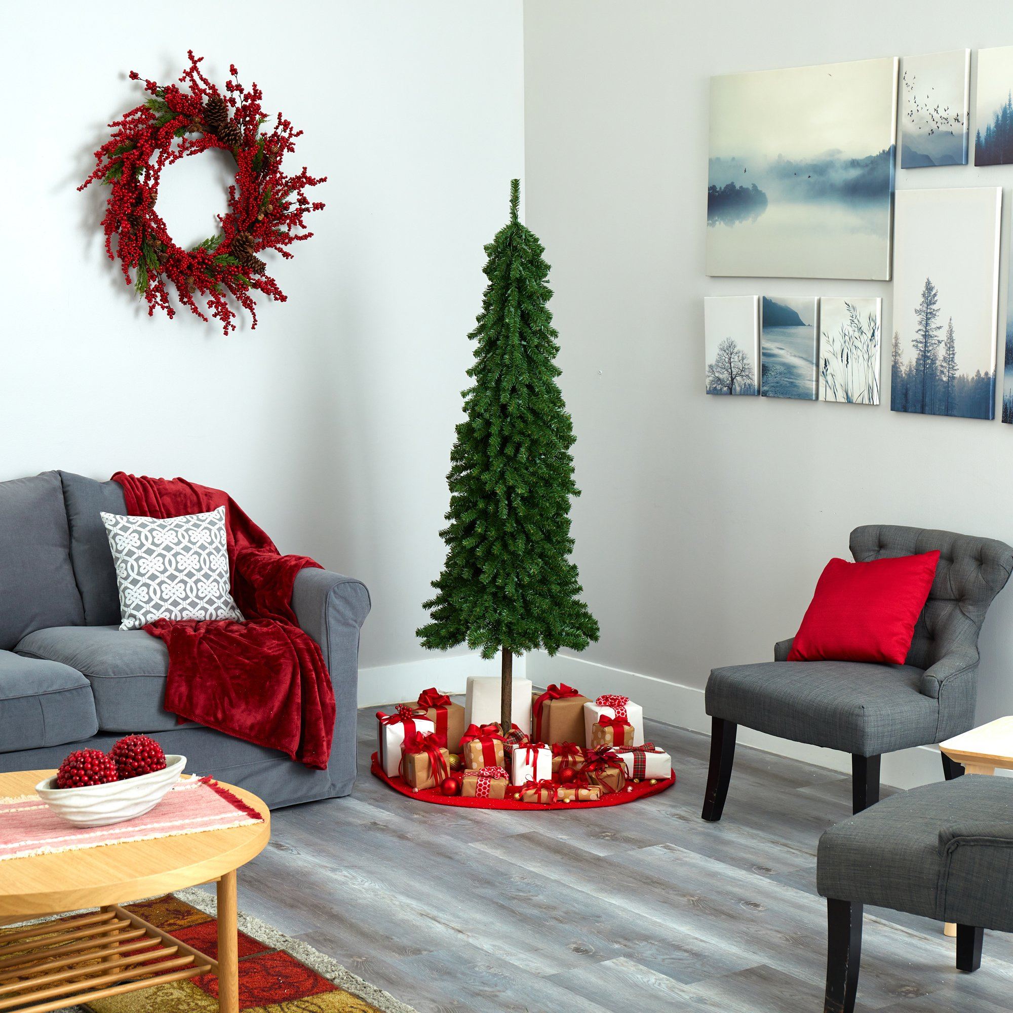 6' Alpine Artificial Christmas Tree with 200 Lights and 580 Bendable Branches