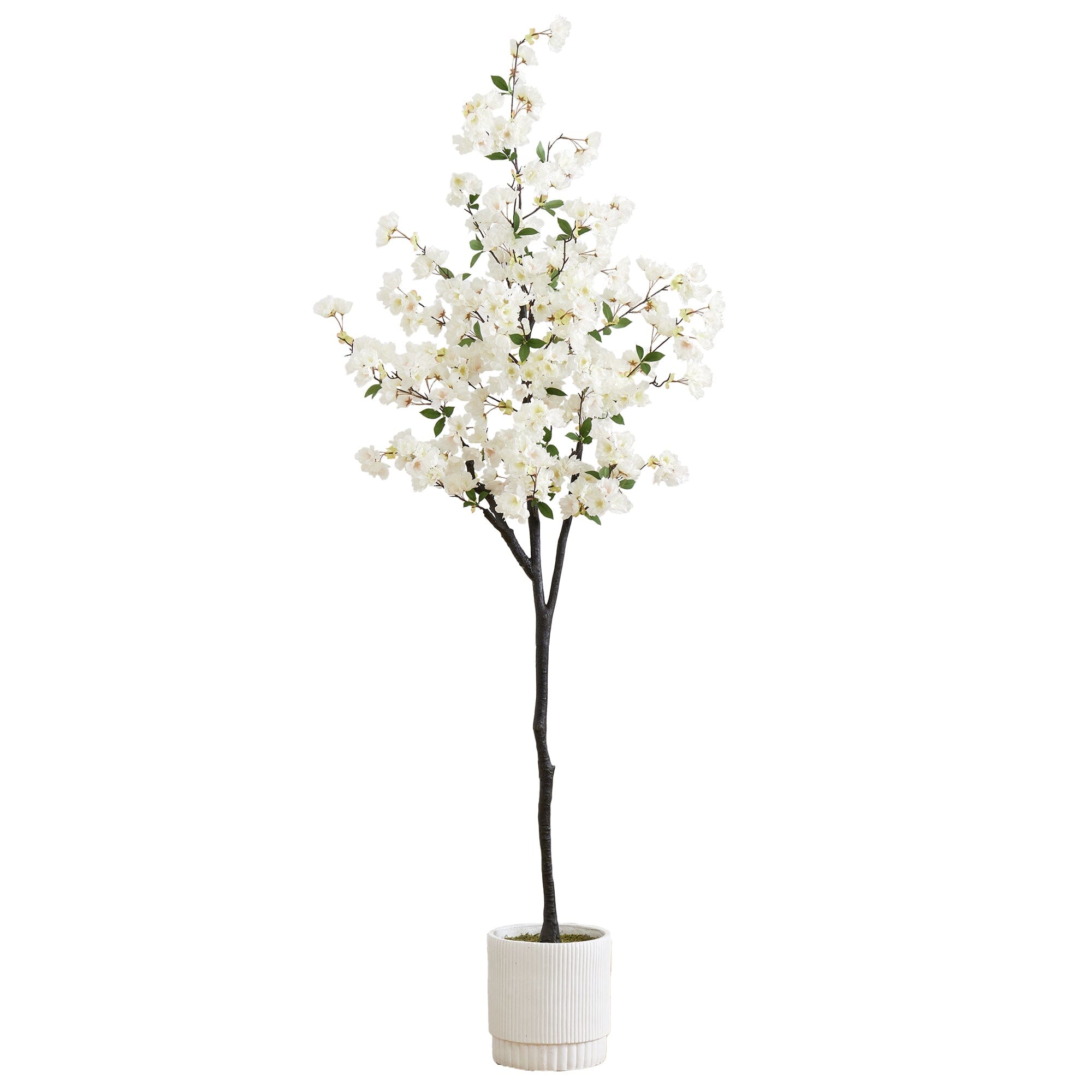 6’ Artificial Cherry Blossom Tree with White Decorative Planter