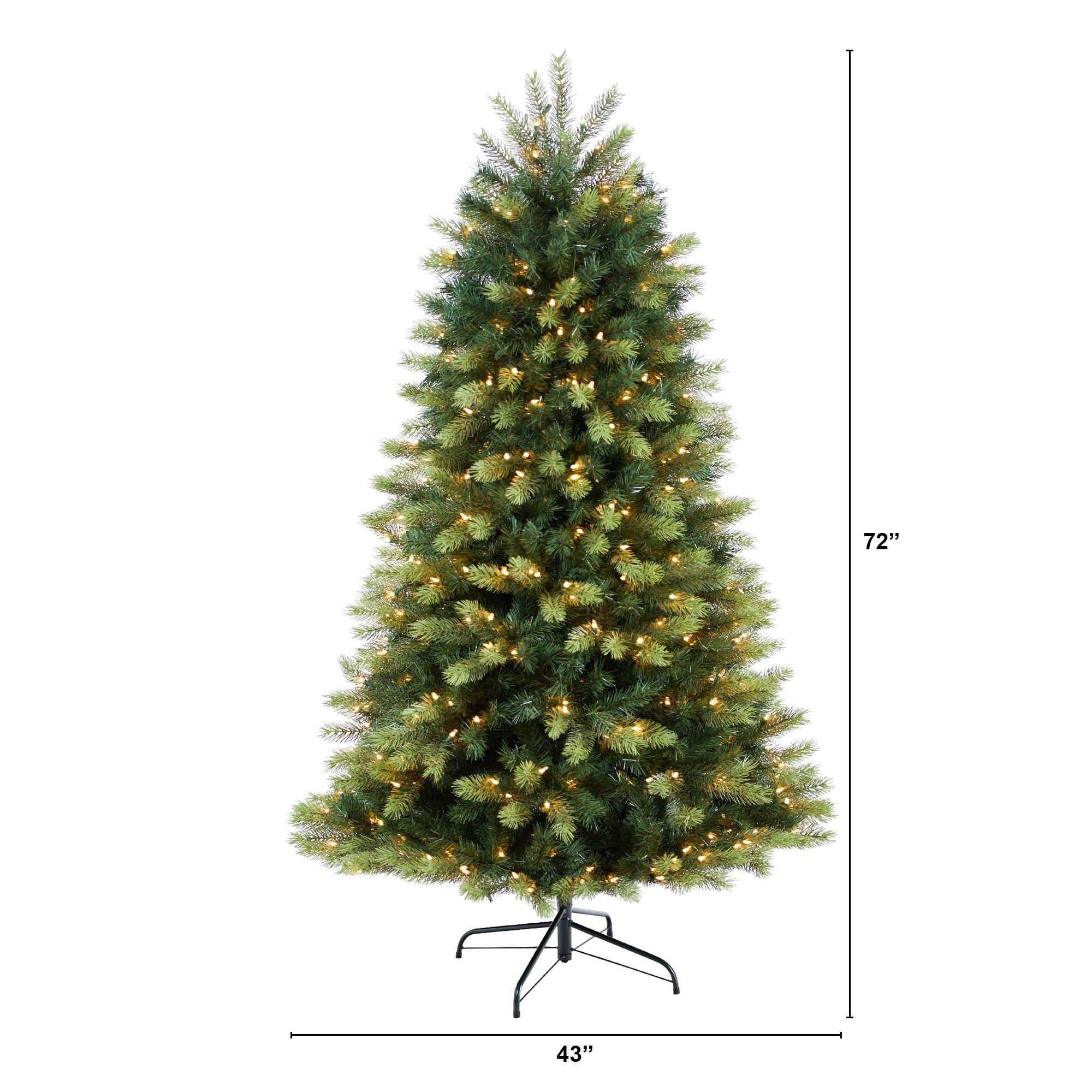6' Aspen Mountain Fir Christmas Tree with 350 Clear LED Lights and 1110 Bendable Branches