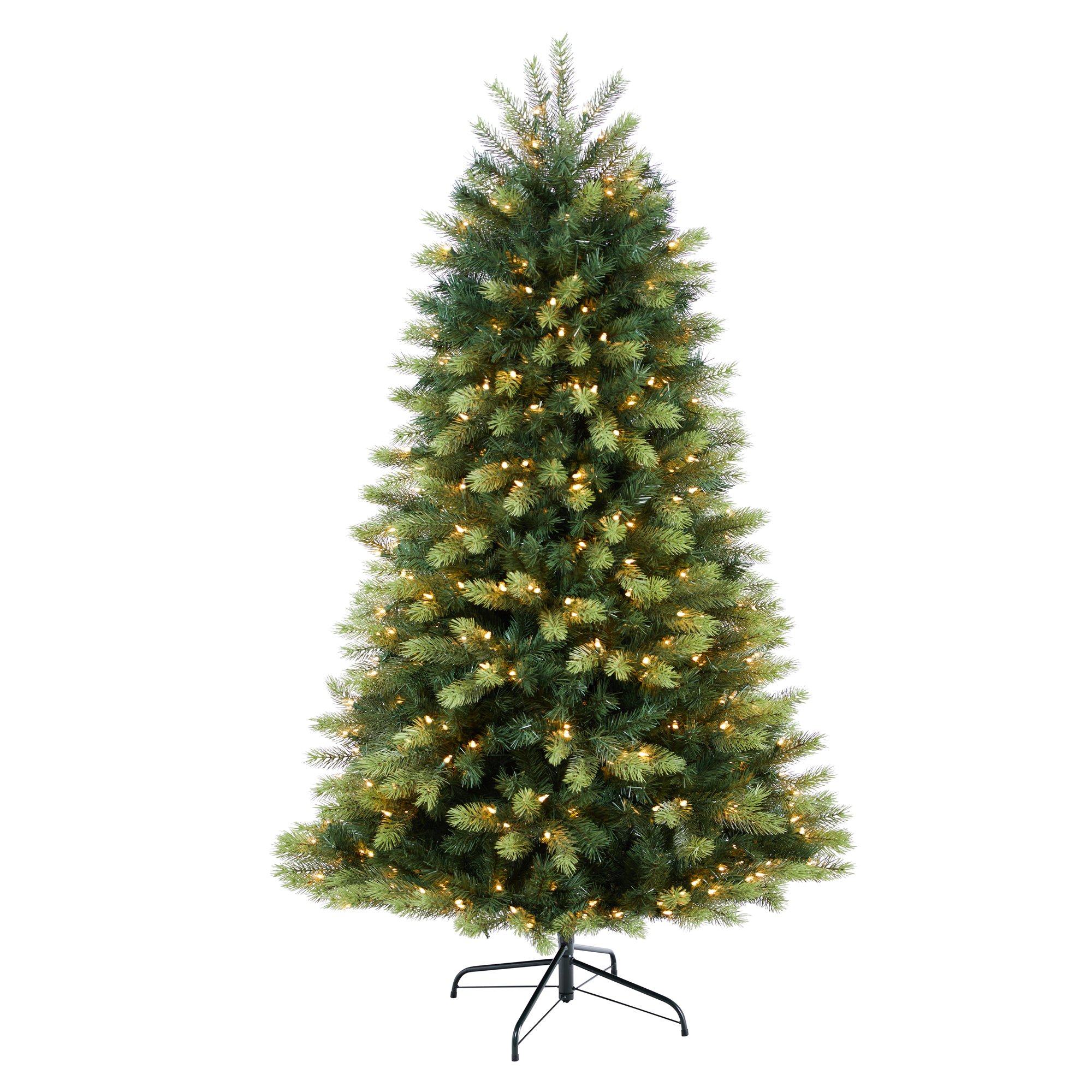 6' Aspen Mountain Fir Christmas Tree with 350 Clear LED Lights and 1110 Bendable Branches