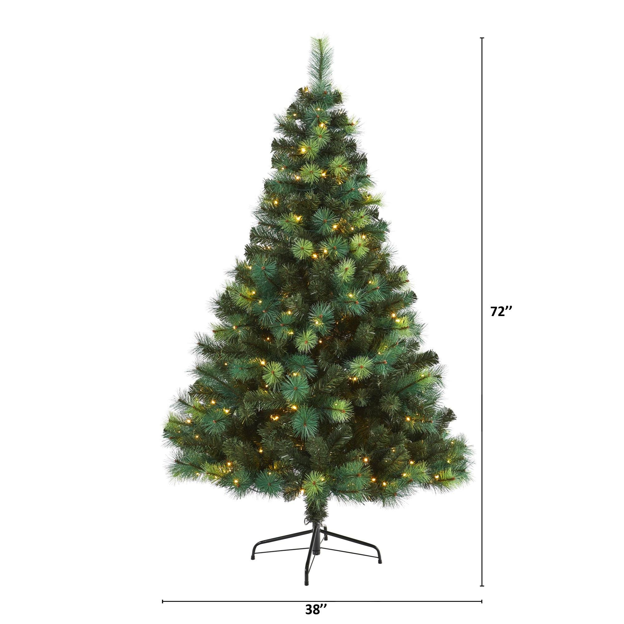 6' Assorted Green Scotch Pine Artificial Christmas Tree with 250 LED Lights