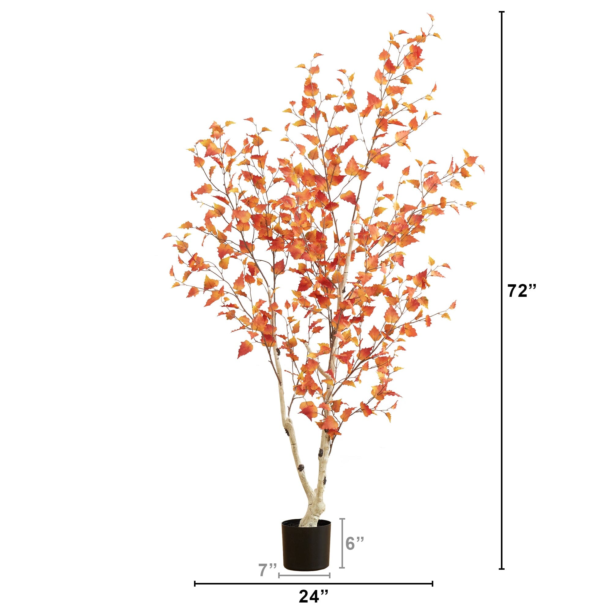 6’ Autumn Birch Artificial Fall Tree