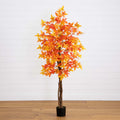 6’ Autumn Deluxe Maple Artificial Fall Tree