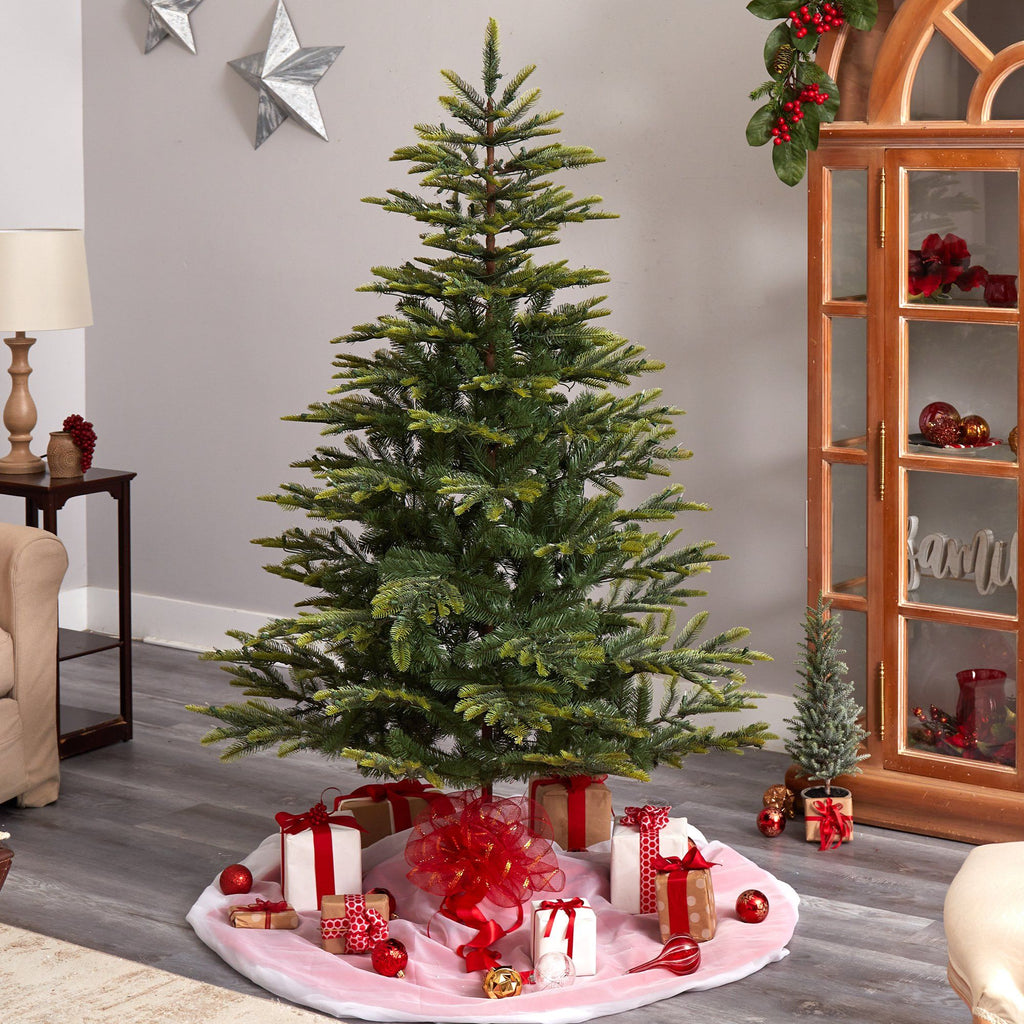 6' Barcelona Mountain Spruce Christmas Tree with 873 Bendable Branches and 450 Clear LED Lights