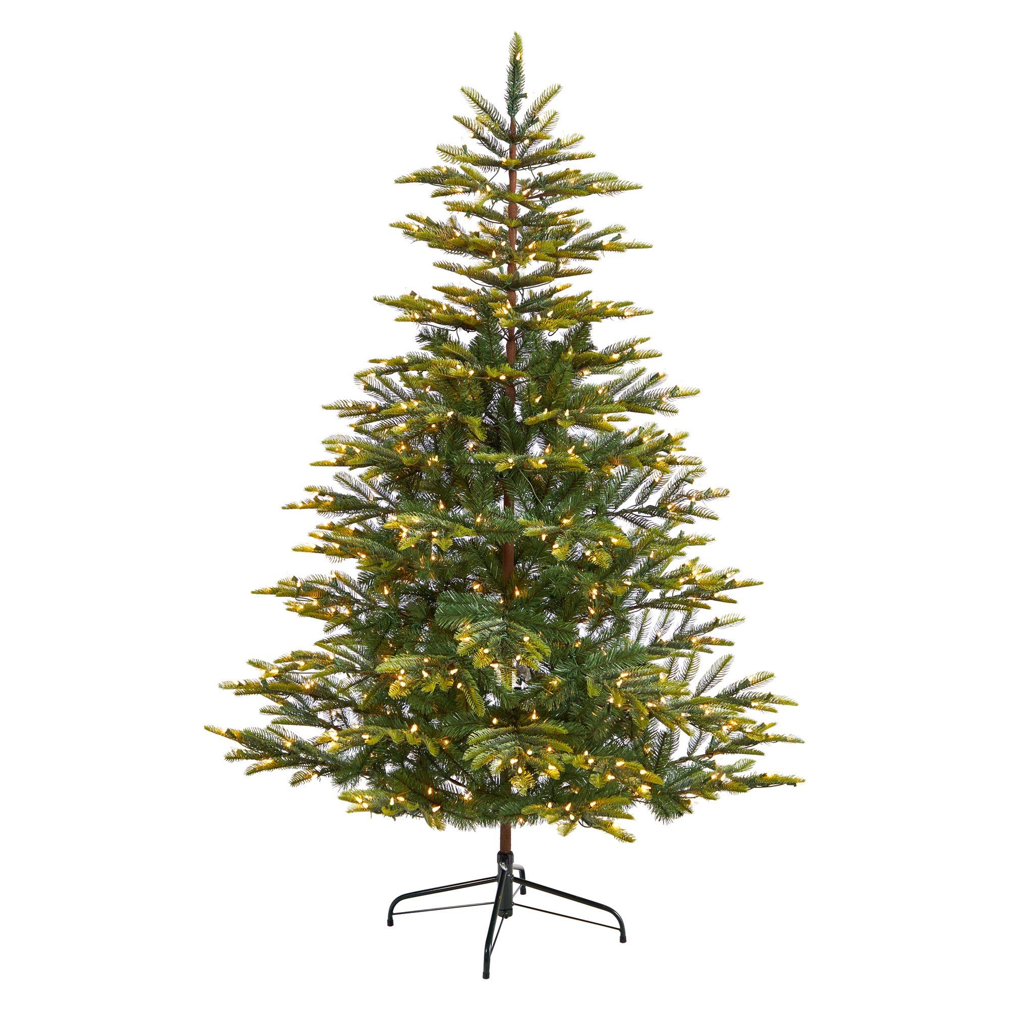 6' Barcelona Mountain Spruce Christmas Tree with 873 Bendable Branches and 450 Clear LED Lights