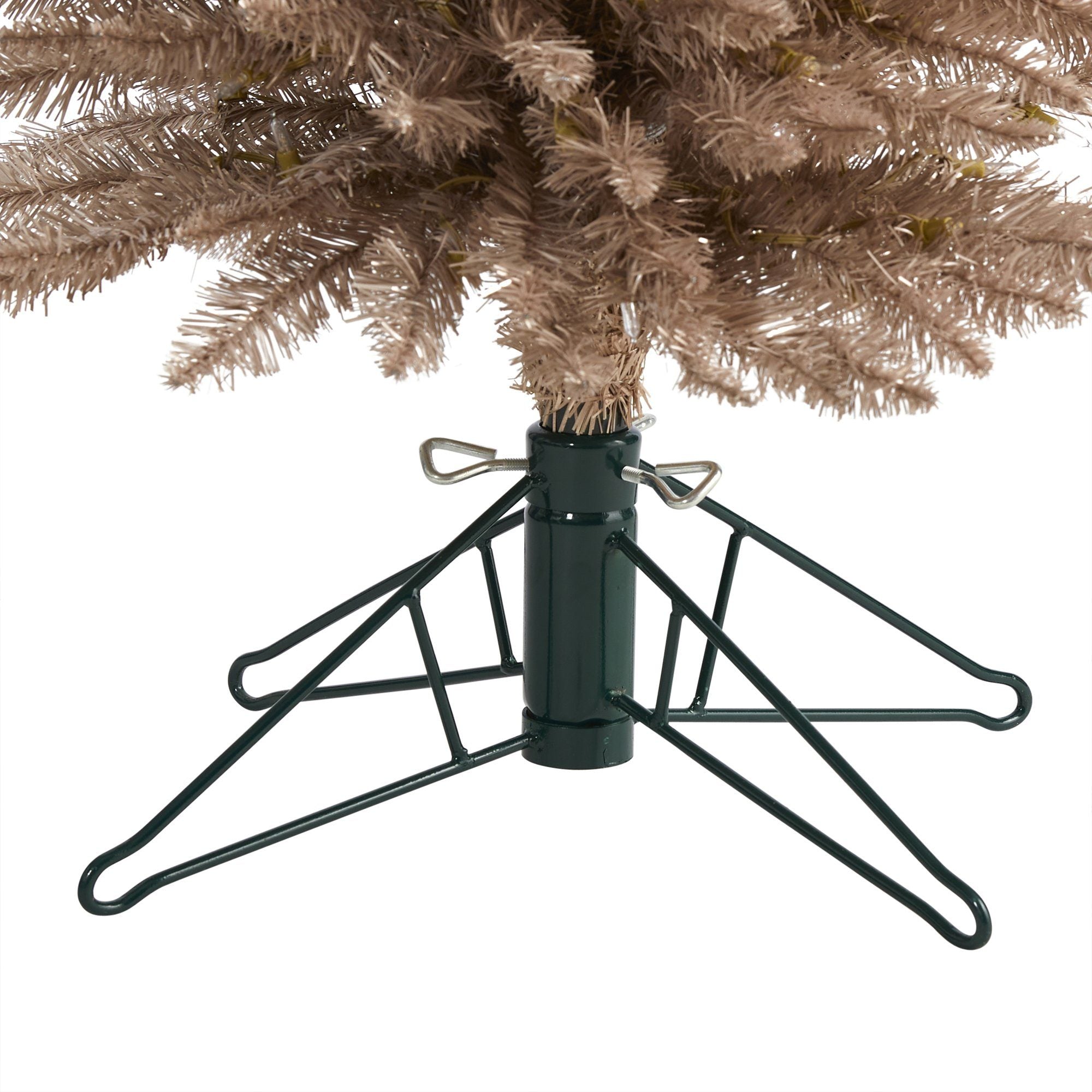 6’ Champagne Pencil Artificial Christmas Tree with 300 (multifunction) Clear LED Lights and 518 Bendable Branches