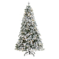 6' Flocked Vermont Mixed Pine Artificial Christmas Tree with 300 Clear LEDs Lights