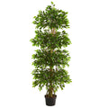 6' Four Tier Mini Ficus Artificial Tree UV Resistant (Indoor/Outdoor)