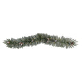 6' Frosted Artificial Christmas Garland with Pinecones and 50 Warm White LED Lights
