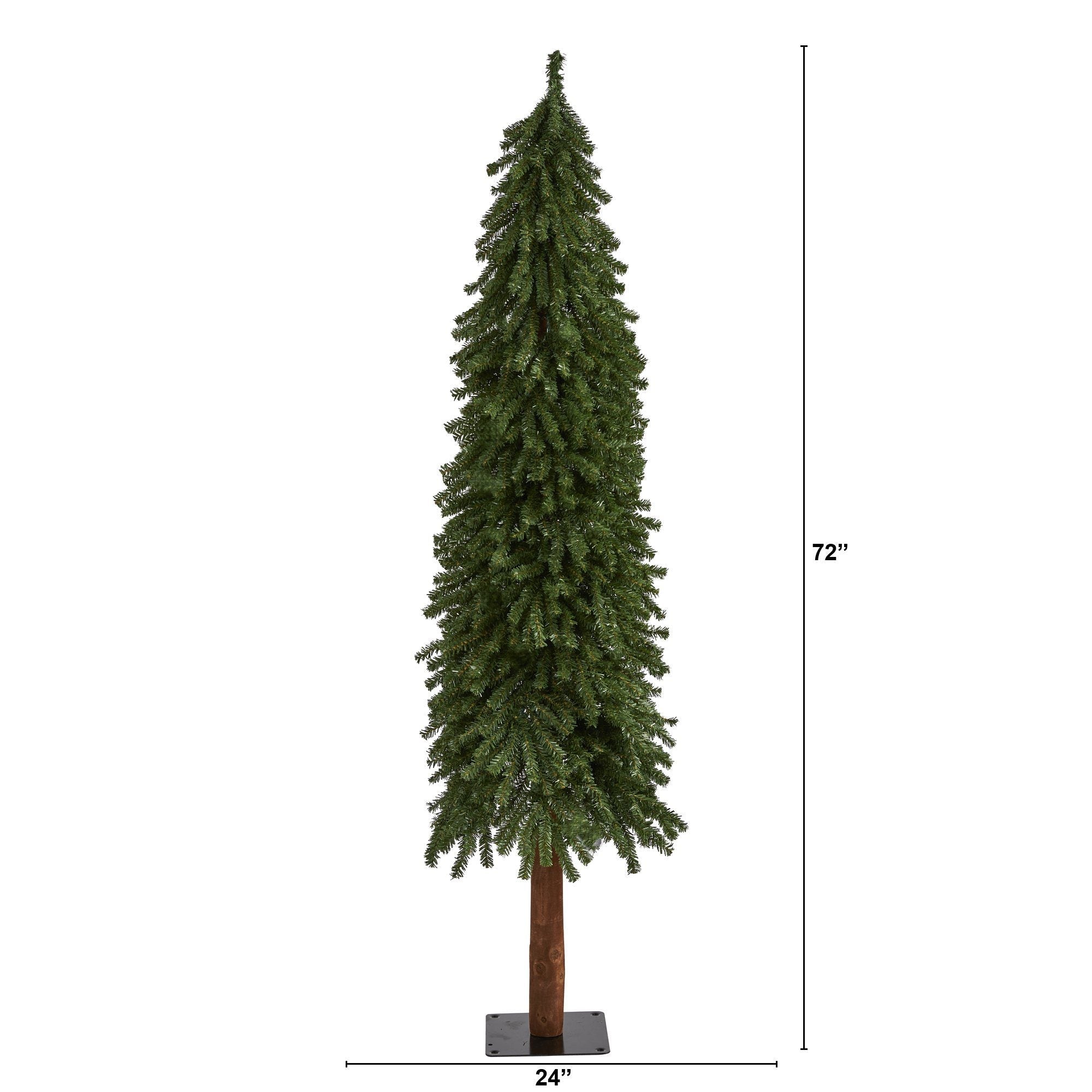 6’ Grand Alpine Artificial Christmas Tree with 601 Bendable Branches on Natural Trunk