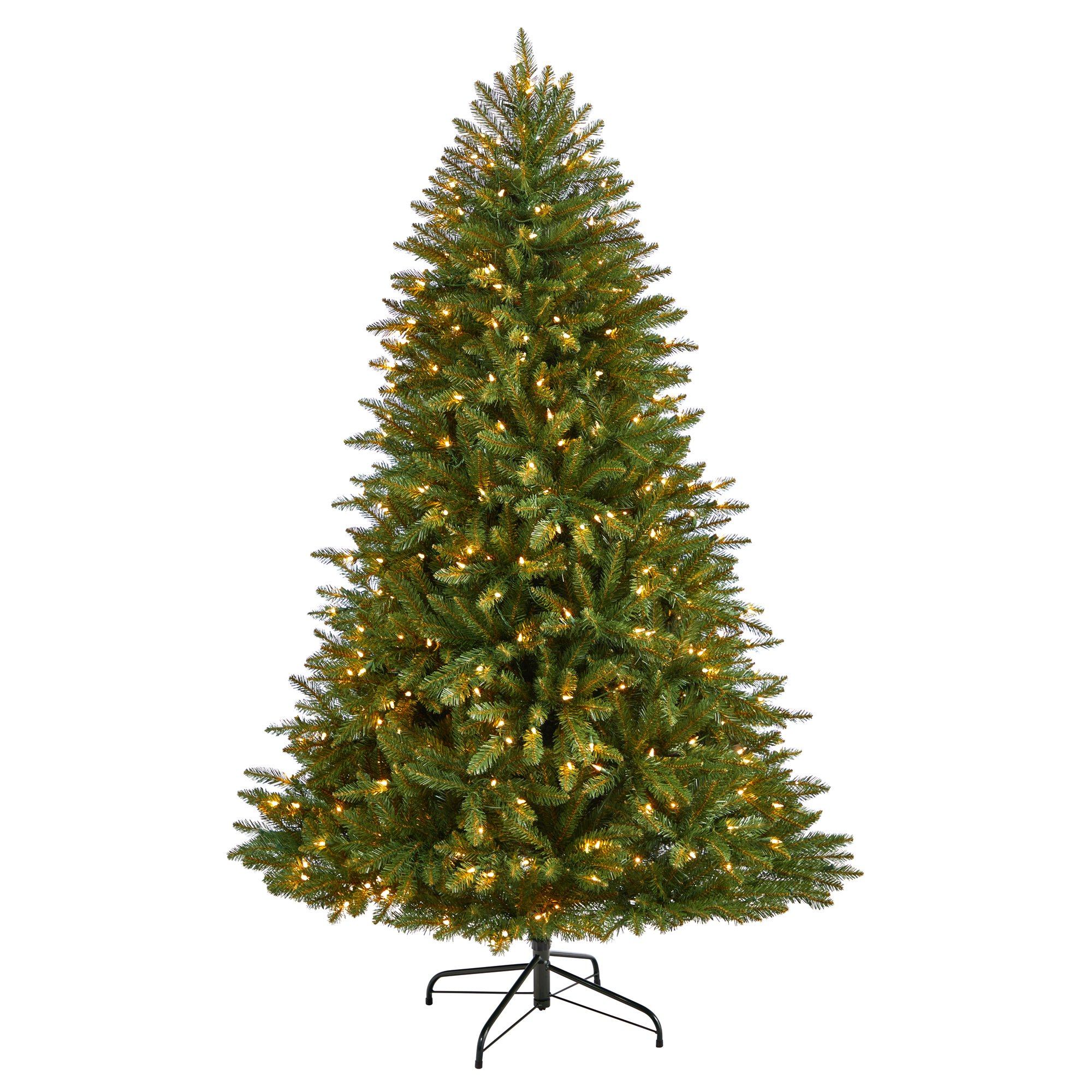 6' Norwegian Mountain Fir Christmas Tree with 1448 Bendable Branches and 400 Clear LED Lights