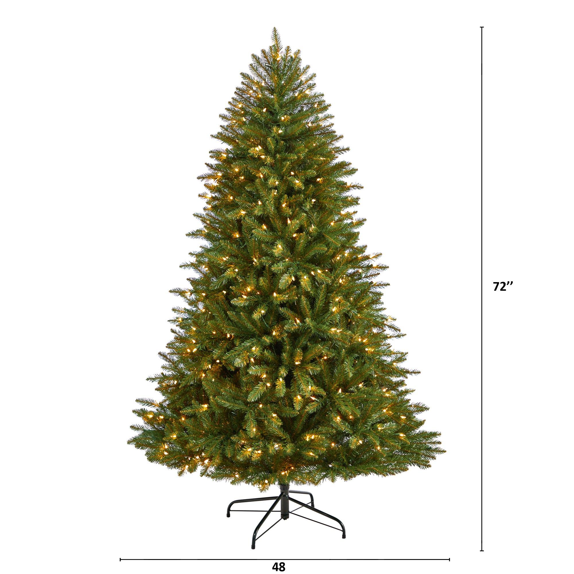 6' Norwegian Mountain Fir Christmas Tree with 1448 Bendable Branches and 400 Clear LED Lights