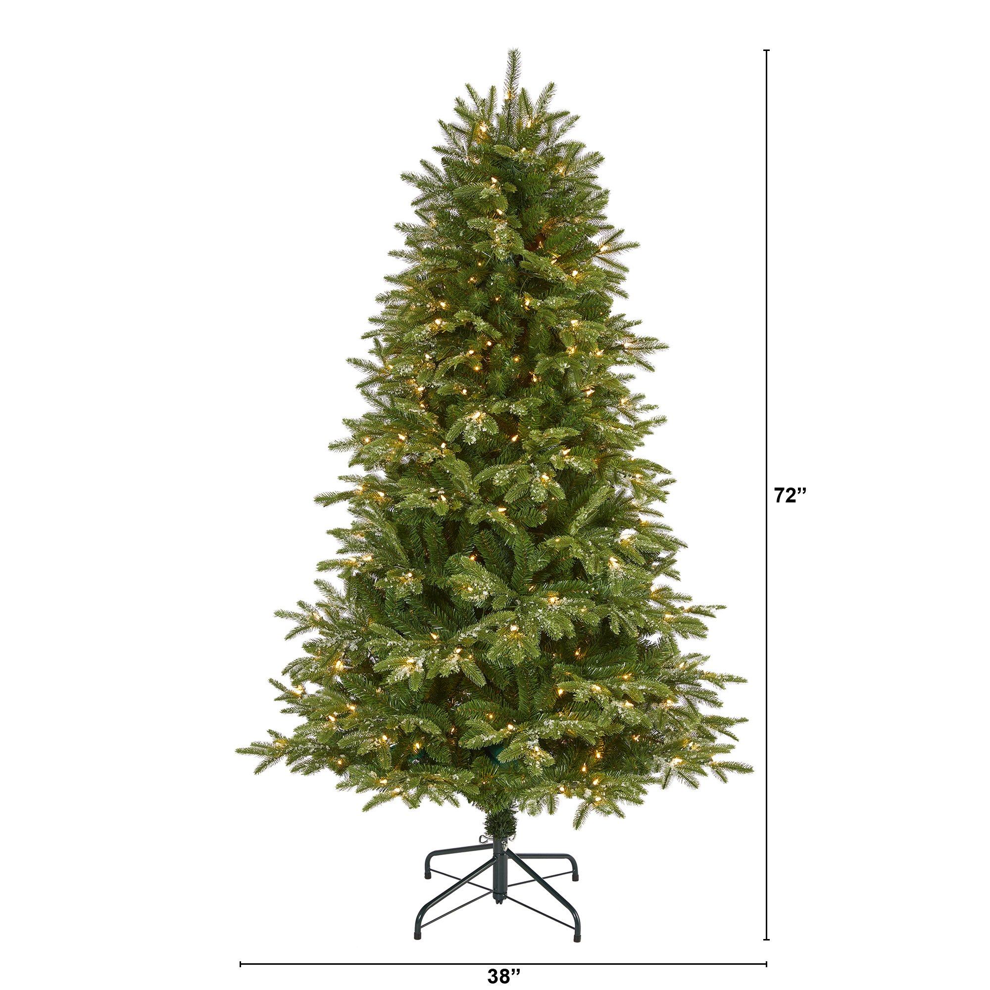 6’ Snowed Grand Teton Artificial Christmas Tree with 300 Clear Lights and 730 Bendable Branches