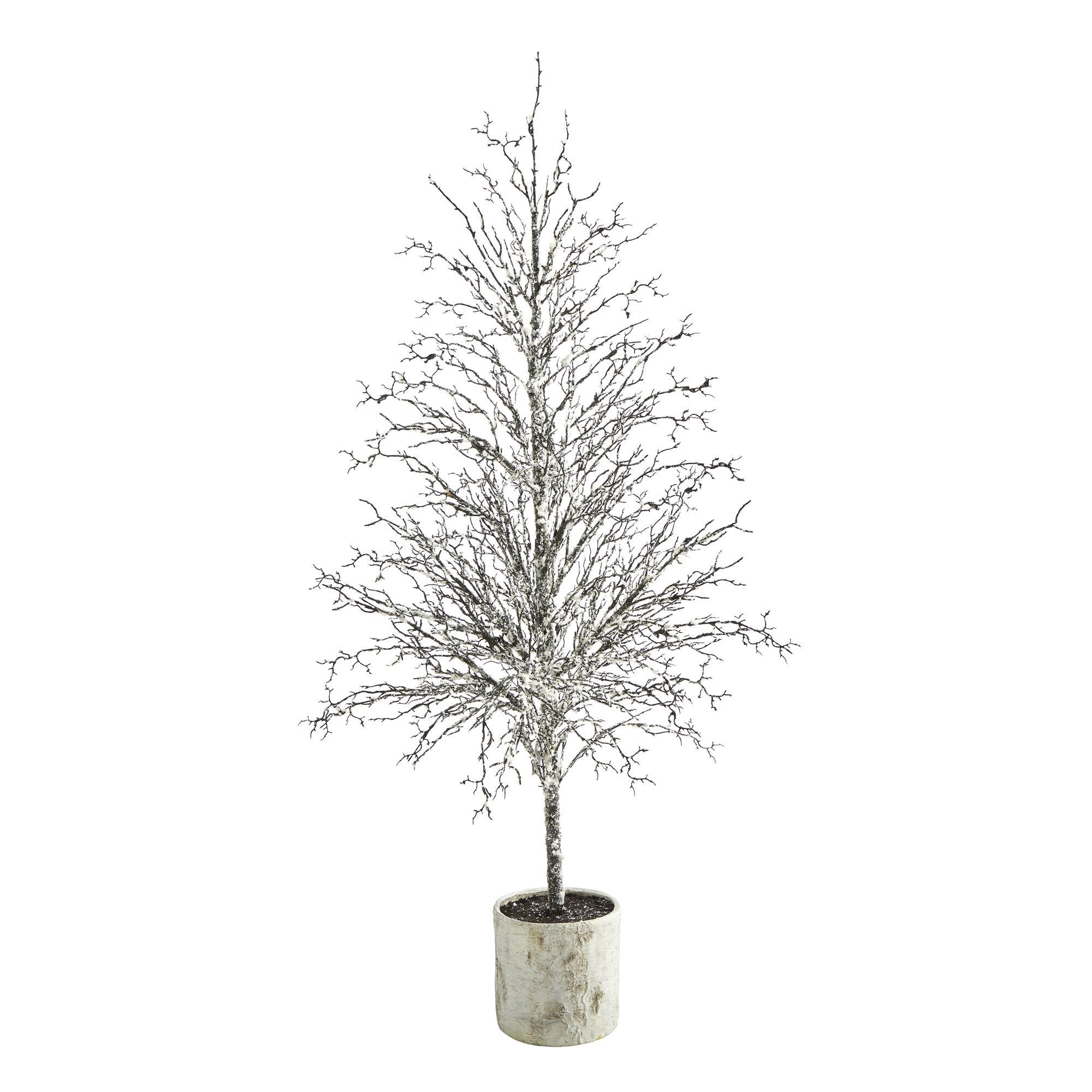 6’ Snowed Twig Artificial Christmas Tree in Decorative Planter