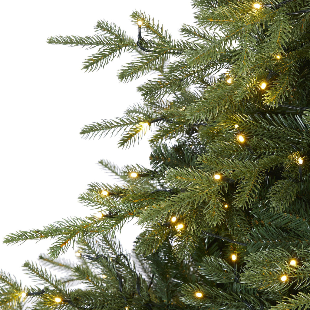 6’ Swedish Fir Artificial Christmas Tree with 350 Warm White LED Lights and 963 Bendable Branches