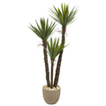 60” Yucca Artificial Tree in Sandstone Planter