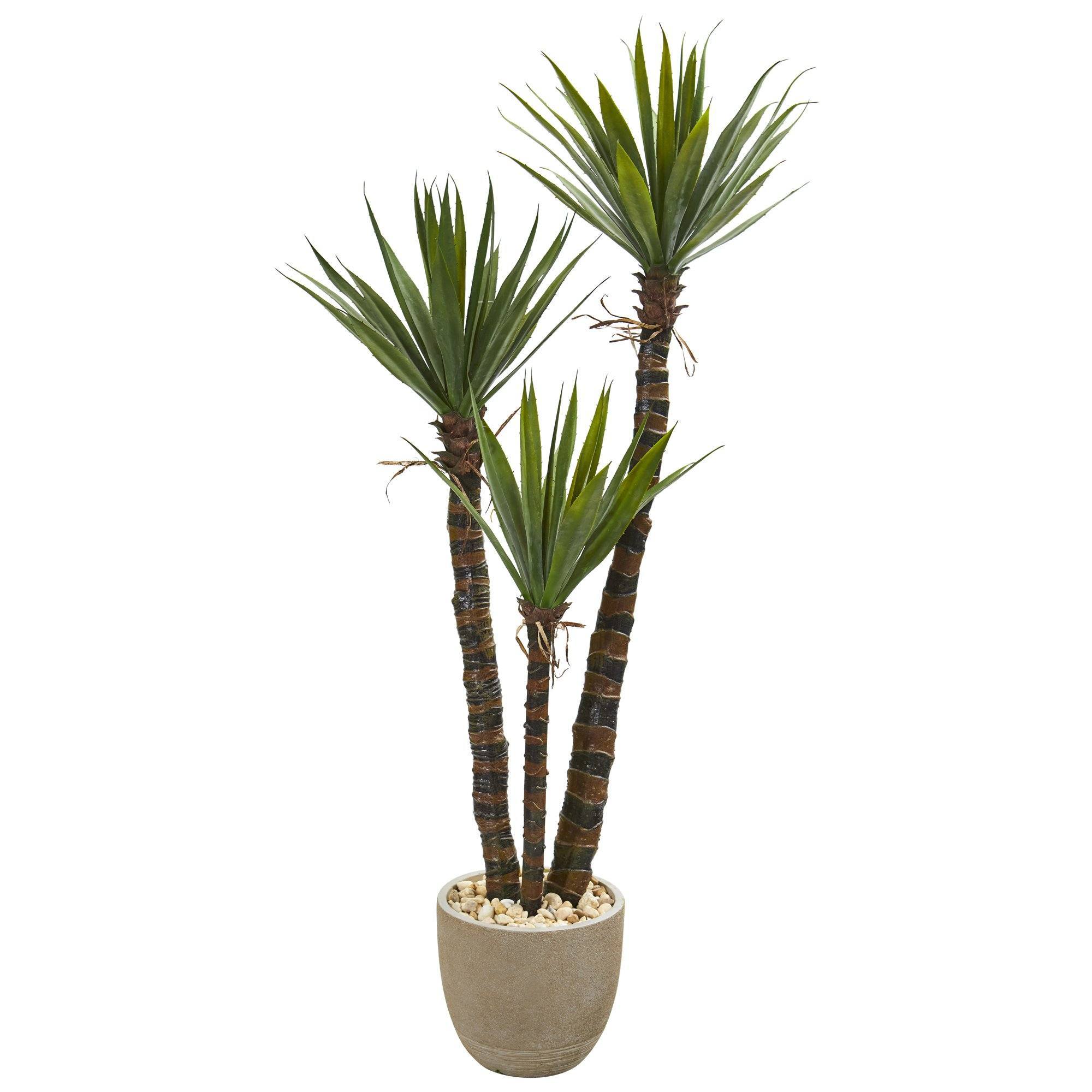 60” Yucca Artificial Tree in Sandstone Planter