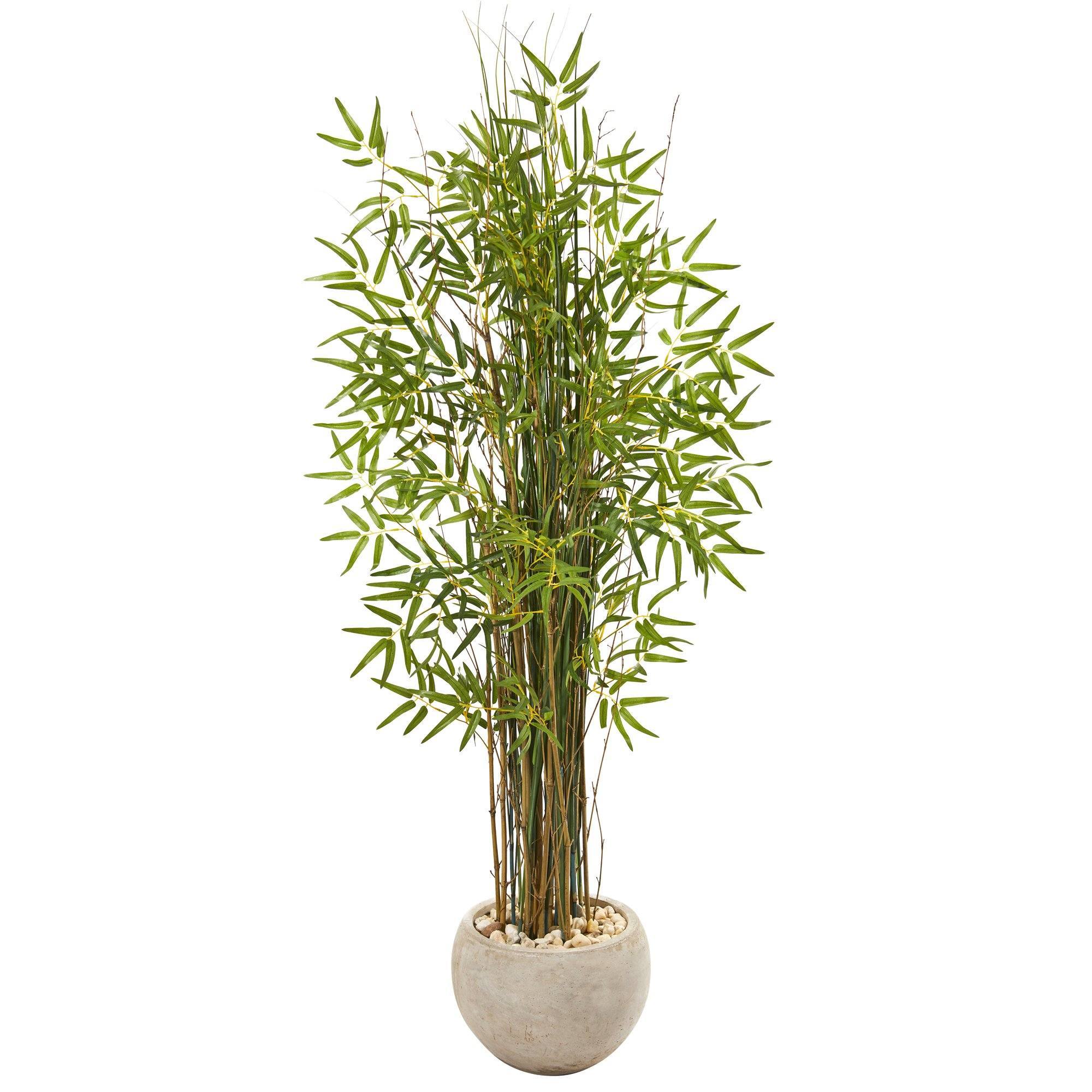 61” Grass Artificial Bamboo Plant in Sand Colored Planter
