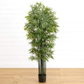 64” Bamboo Artificial Tree with Green Trunks UV Resistant (Indoor/Outdoor)