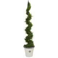 64” Cypress Artificial Spiral Tree in Decorative Planter