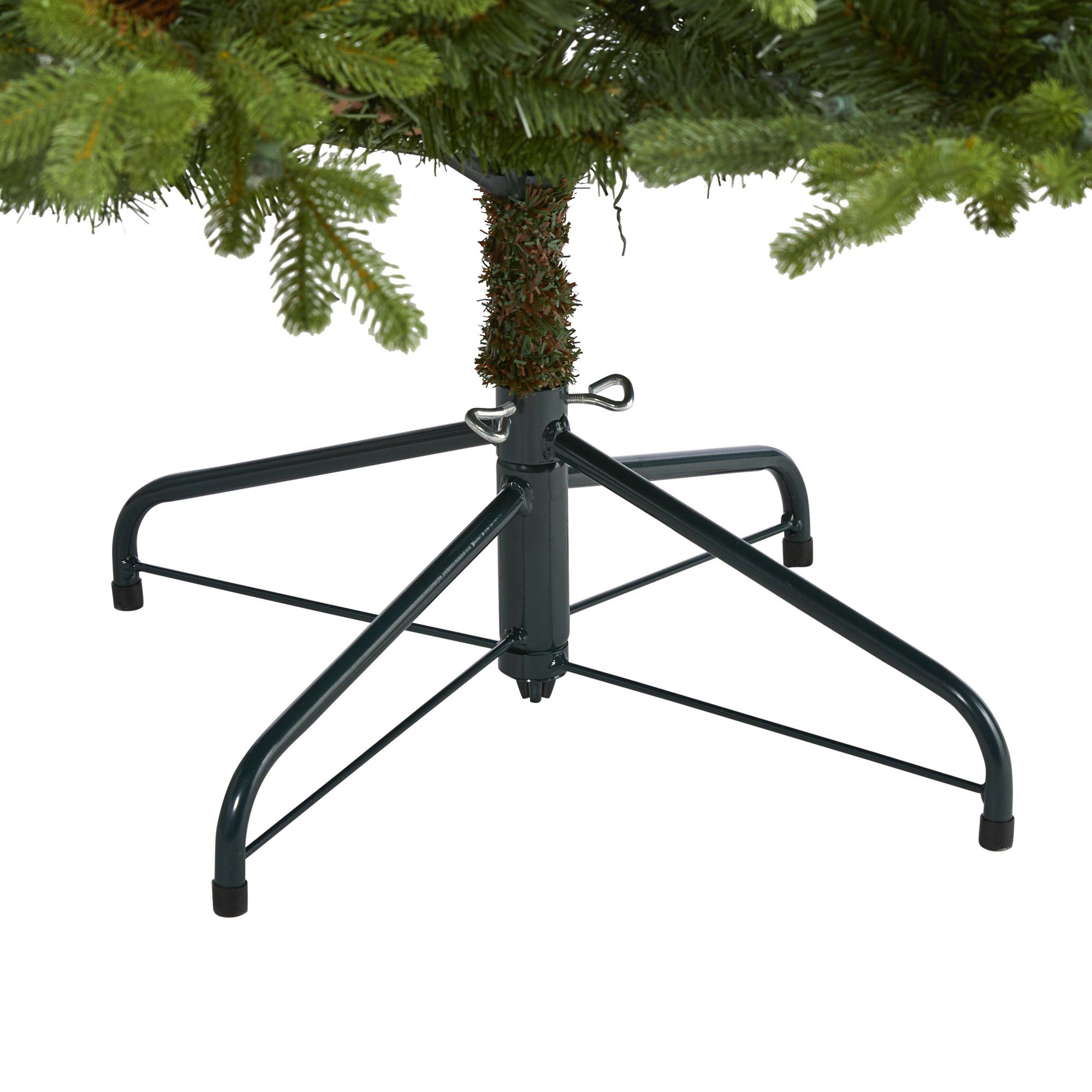 6.5’ Yukon Mountain Fir Artificial Christmas Tree with 450 Clear Lights, Pine Cones and 1236 Bendable Branches