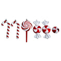 7” Assorted Candy Cane Holiday Christmas Deluxe Shatterproof Ornament Set of 6