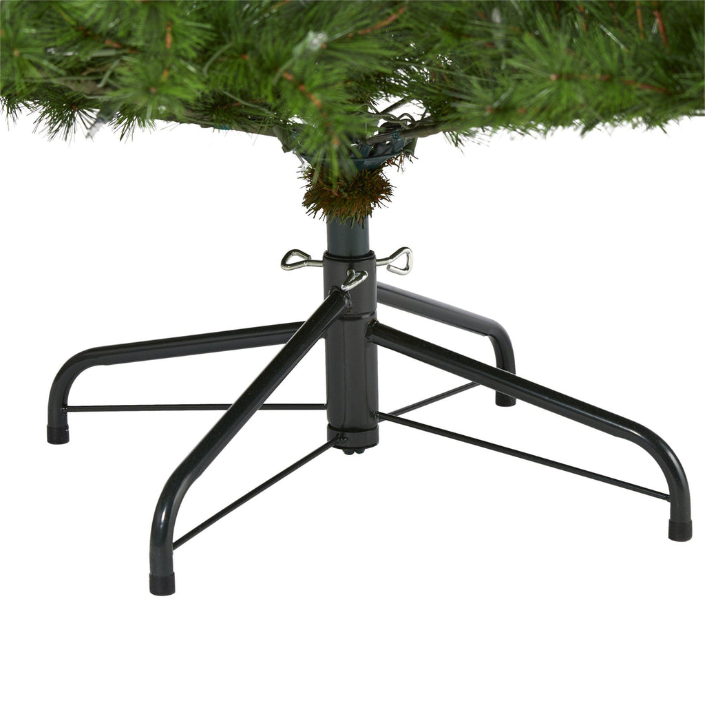 7’ Colorado Mountain Pine Artificial Christmas Tree with 450 Clear Lights, 1453 Bendable Branches and Pine Cones