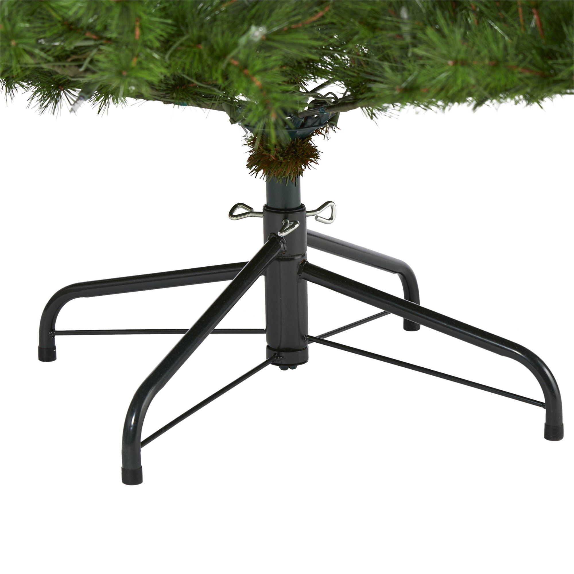 7’ Colorado Mountain Pine Artificial Christmas Tree with 450 Clear Lights, 1453 Bendable Branches and Pine Cones