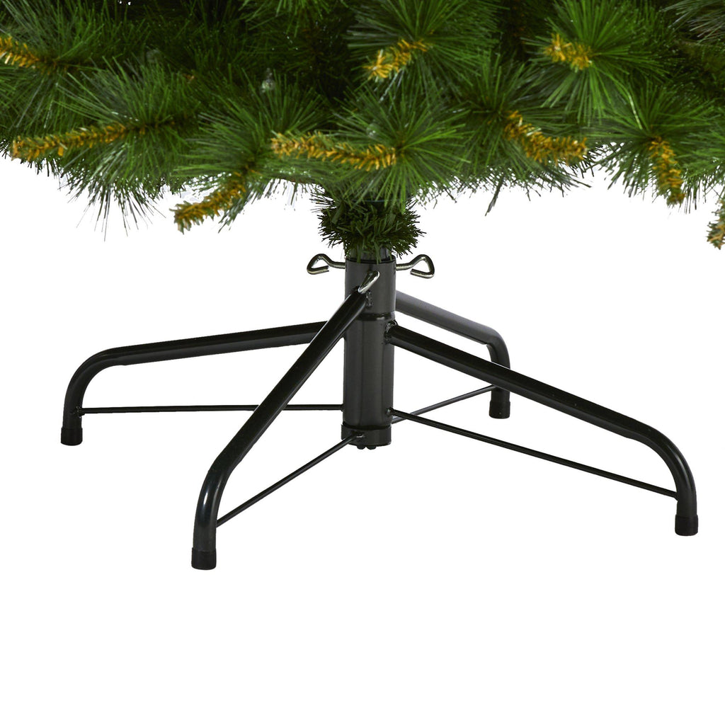 7’ New England Pine Artificial Christmas Tree with 400 Clear Lights and 1044 Bendable Branches