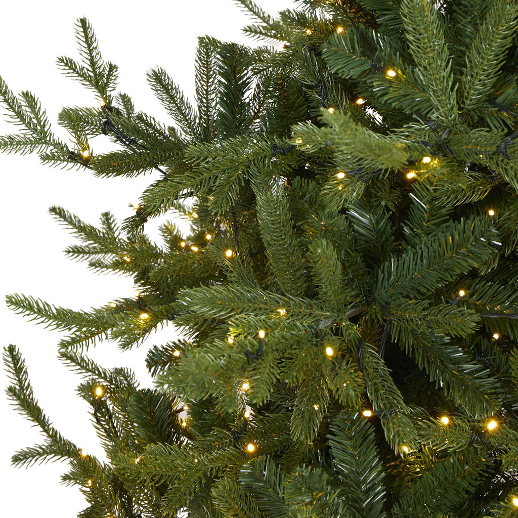7’ Swedish Fir Artificial Christmas Tree with 500 Warm White LED Lights and 1291 Bendable Branches