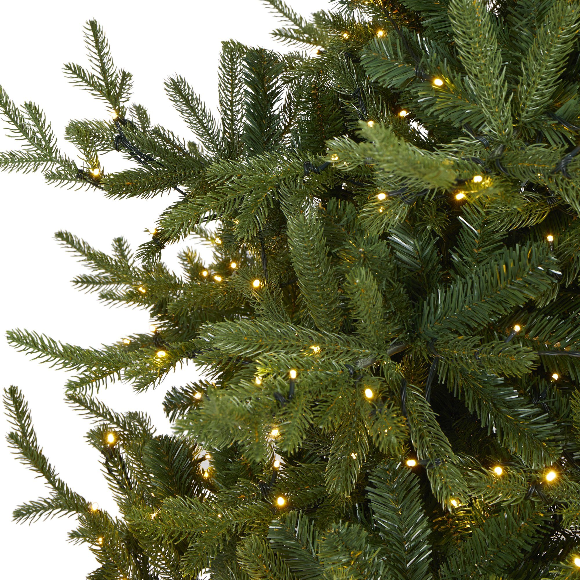 7’ Swedish Fir Artificial Christmas Tree with 500 Warm White LED Lights and 1291 Bendable Branches