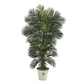 74” Golden Cane Artificial Palm Tree in Decorative Planter