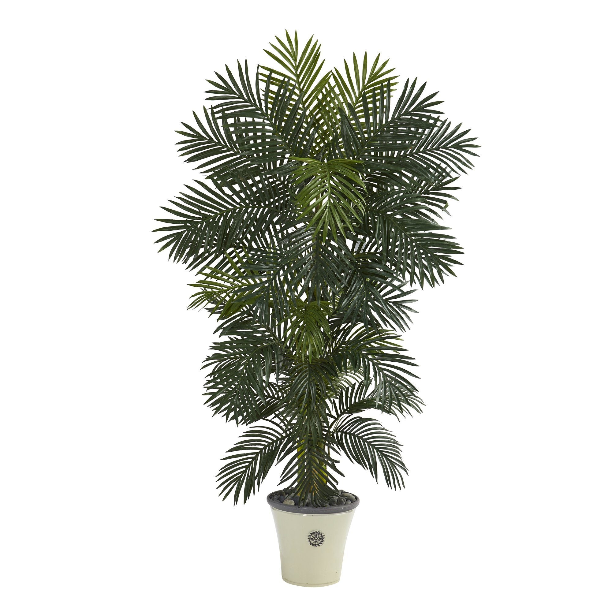 74” Golden Cane Artificial Palm Tree in Decorative Planter