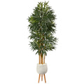 74” Phoenix Palm Artificial tree in White Planter with Stand