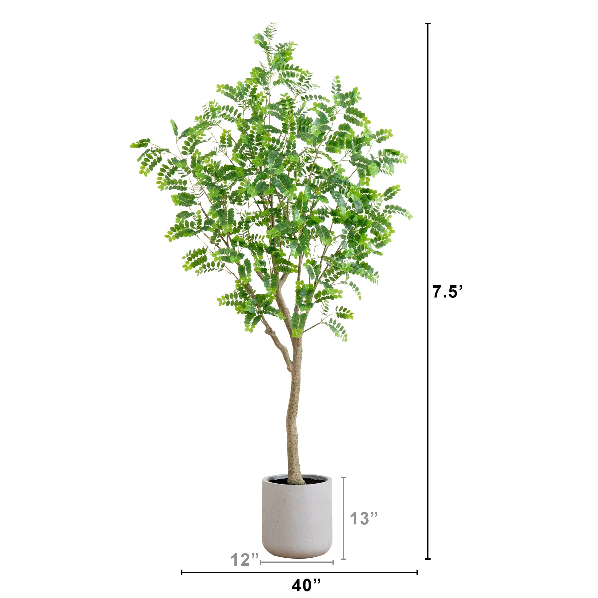 7.5’ Artificial Greco Locust Citrus Tree in Decorative Planter