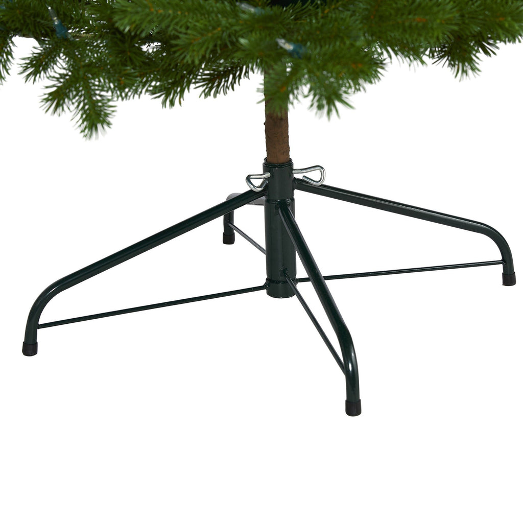 7.5' Big Sky Spruce Artificial Christmas Tree with 300 Clear Warm (Multifunction) LED Lights and 385 Bendable Branches