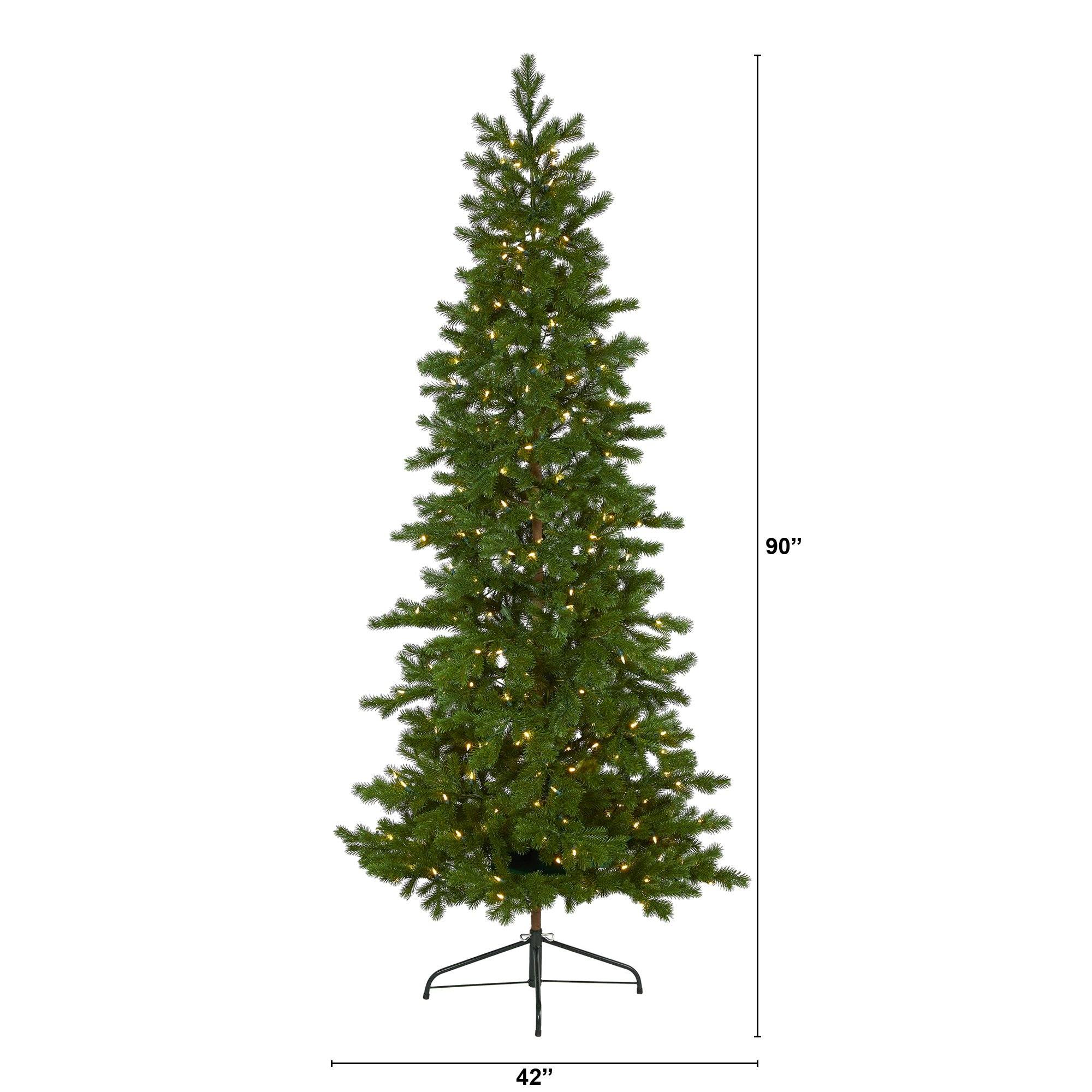 7.5' Big Sky Spruce Artificial Christmas Tree with 300 Clear Warm (Multifunction) LED Lights and 385 Bendable Branches